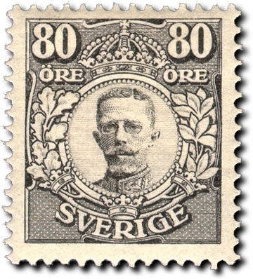 Gustaf V i medaljong.