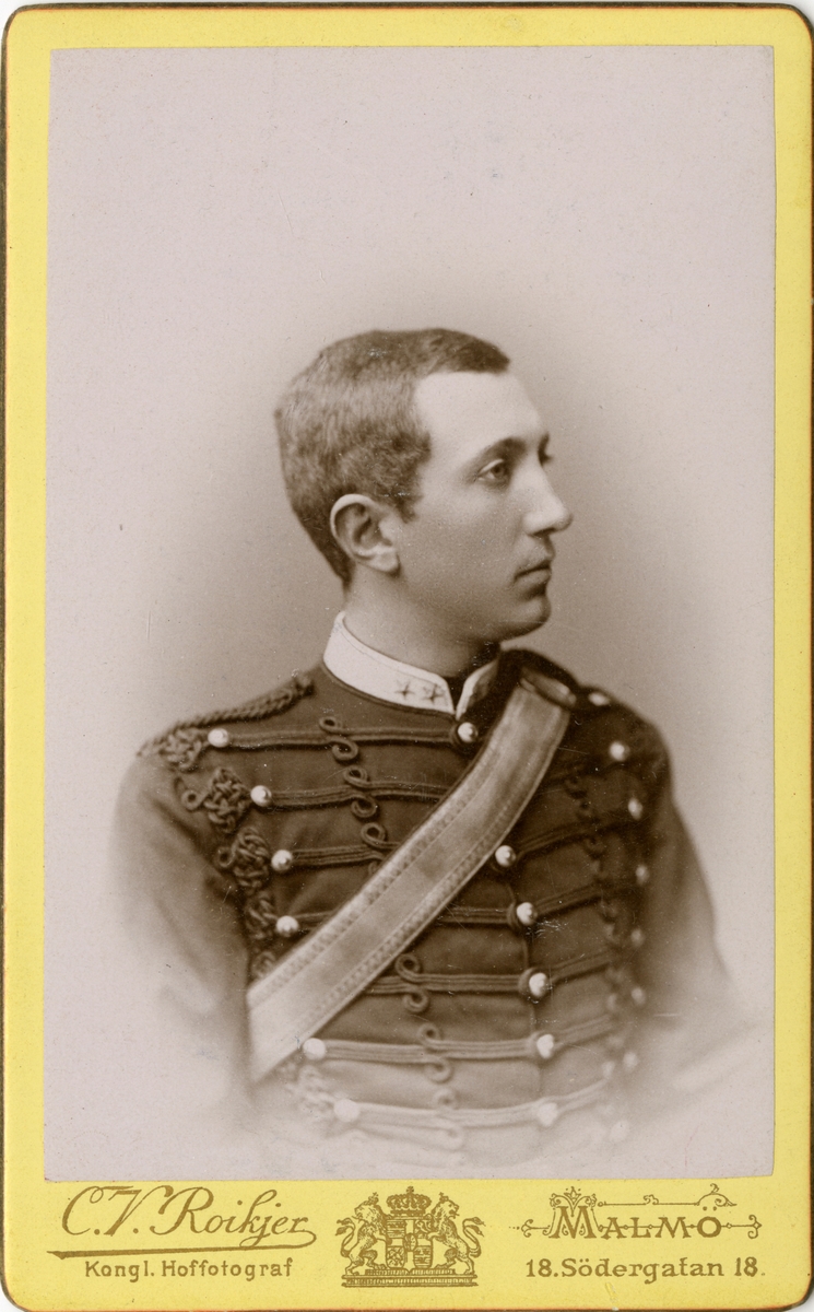 Porträtt av Gustaf Archibald Hamilton, löjtnant vid Vendes artilleriregemente A 3.