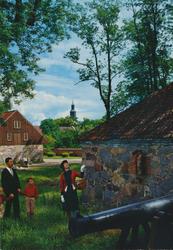 Fredrikstad, postkort. Krutthuset i Gamlebyen, "Prins Georgs