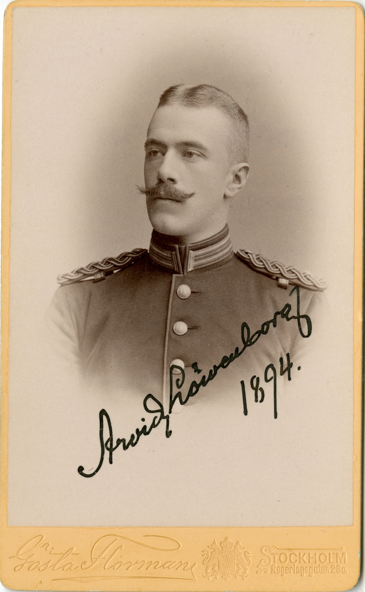 Porträtt av Arvid Löwenborg, löjtnant vid Västmanlands regemente I 18.