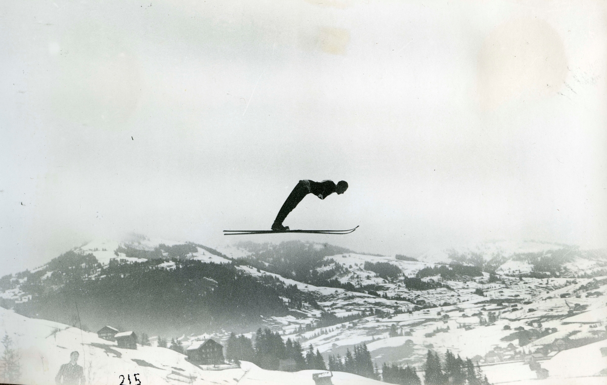 Ski jumper in action