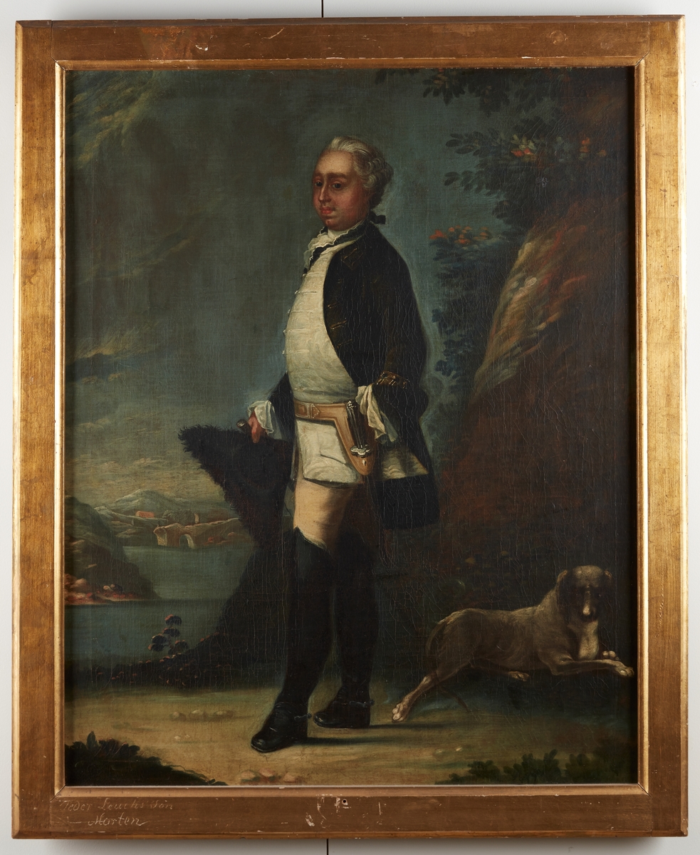 Portrett av Morten Leuch d.y., helfigur. Eier av Bogstad gård 1756-1768.