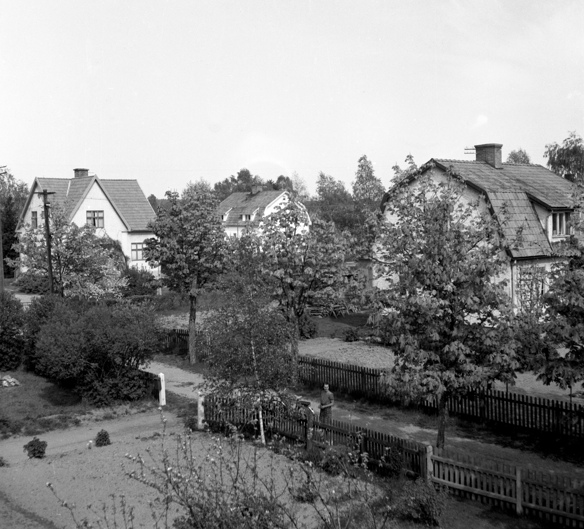 Bild tagen en majdag i Karlstad år 1949 från Baldersgatan på Sjöstad.
