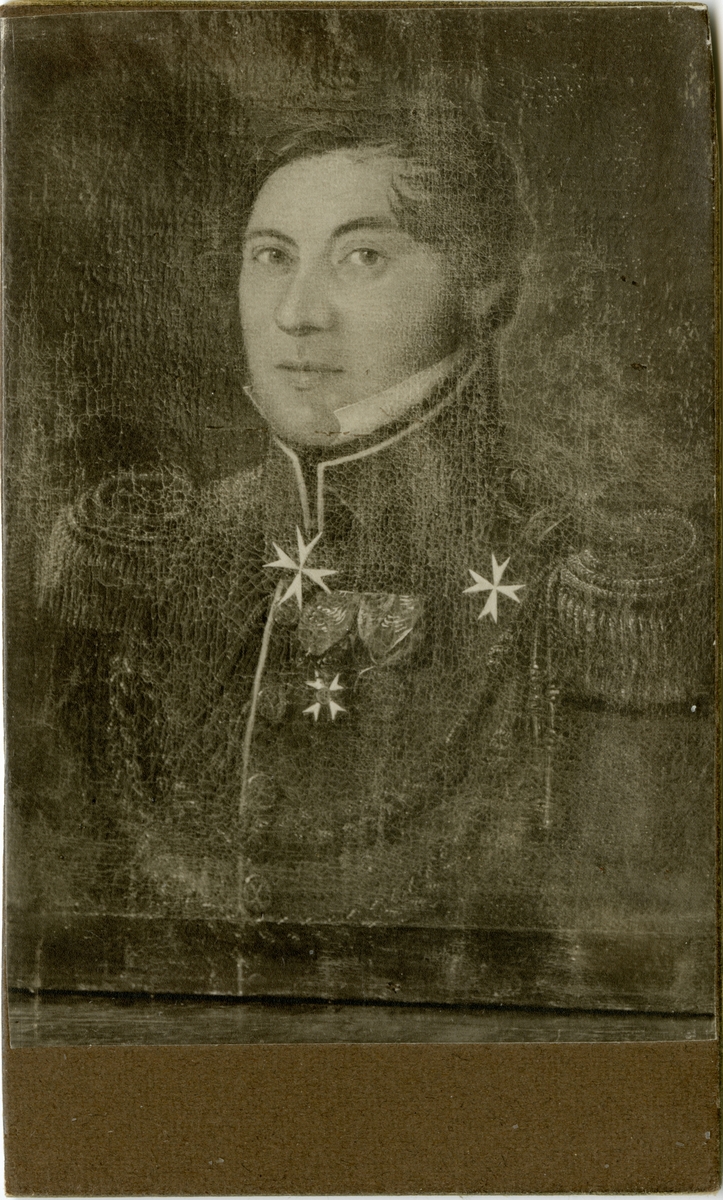 Porträtt av Fredrik Teodor von Platen, officer vid Hälsinge regmemente I 14.