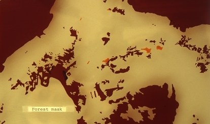 GRAFIKERgruppen: M-711 kart, Strimask av skogtone