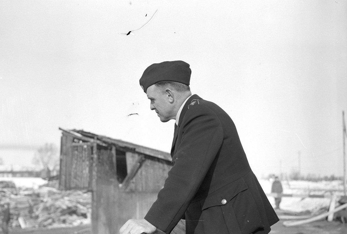 Eldsvåda i Valbo lådfabrik. 19 mars 1949.