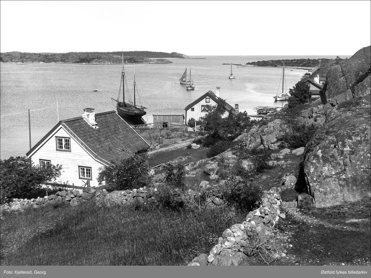 Fra Merdø ved Arendal 1910. - Østfold fylkes billedarkiv / DigitaltMuseum