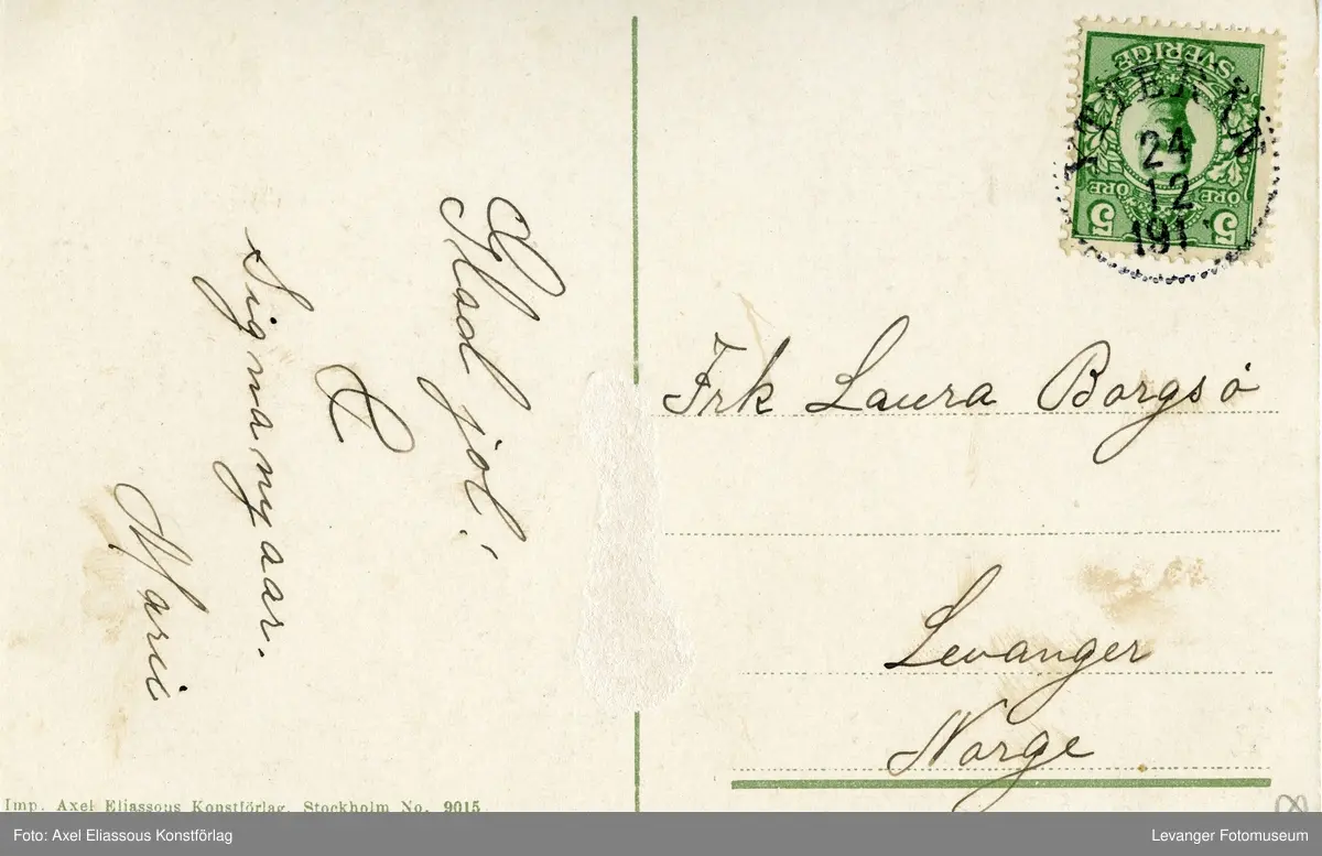 Postkort, kokk med helstekt gris.