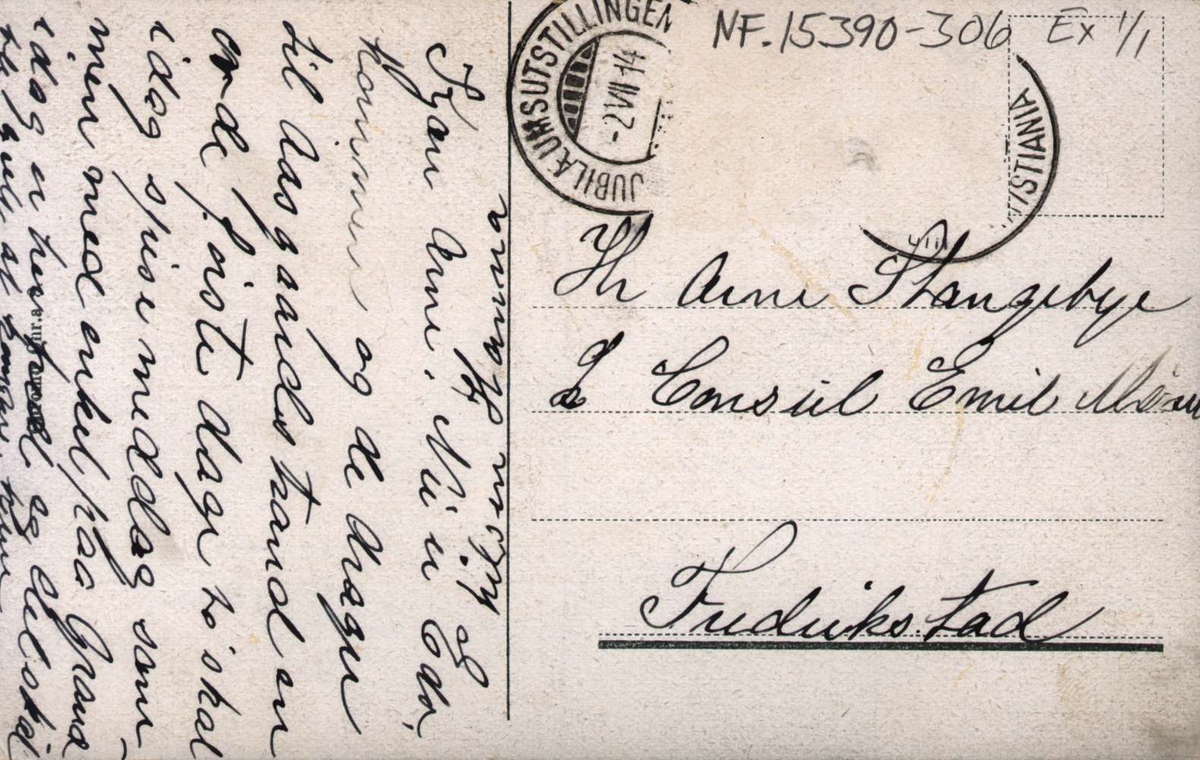 Postkort. Museumsbygningene, postlagt ifb Jubileumsutstillingen på Frogner i 1914. Bruksbygninger, NF.