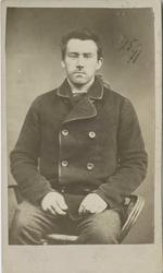 Fangeportrett. Paul Ragnvald Larsen, Modum, arrestert i 1871