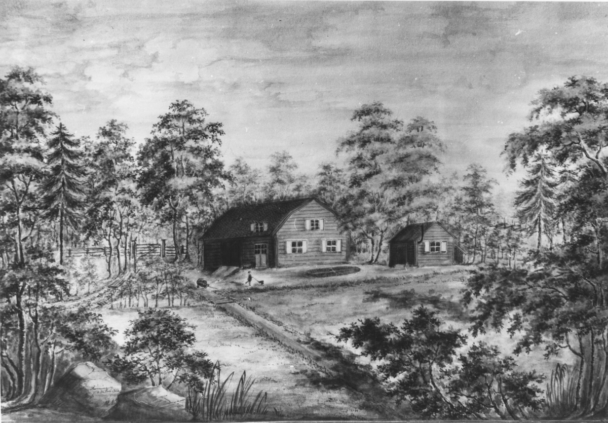 Tavla, signerad Rönningen den 25 juli 1856.