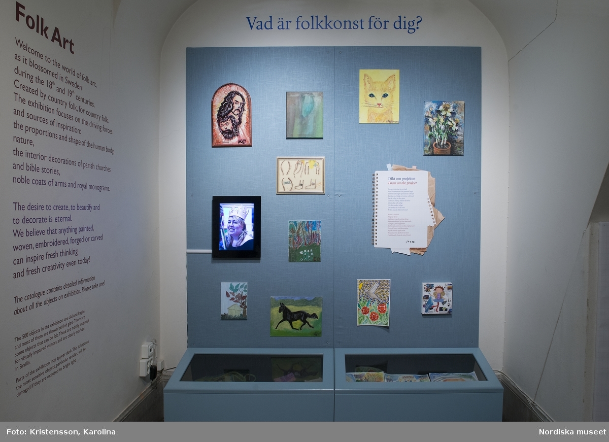 Dokumentation utställningen "Vad är folkkonst för dig" i samarbete med Klaragårdens dagverksamhet