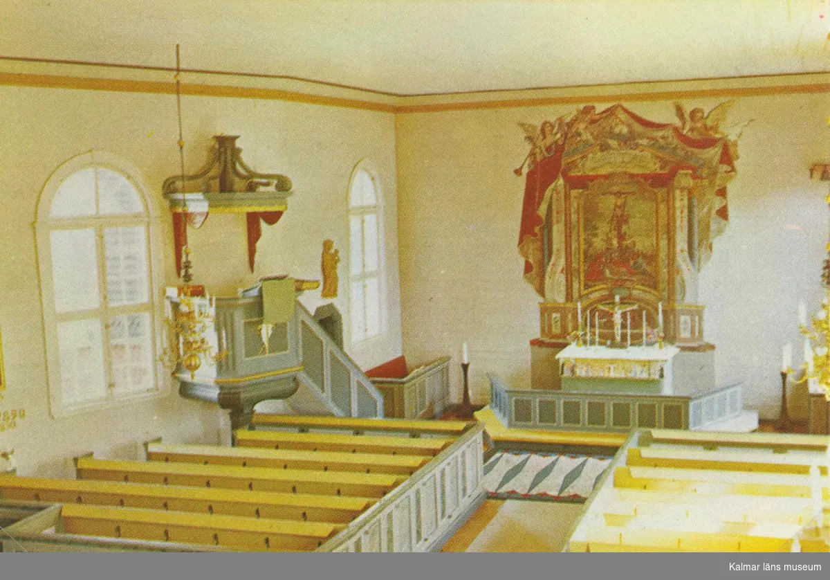 Interiör av Kråksmåla kyrka.