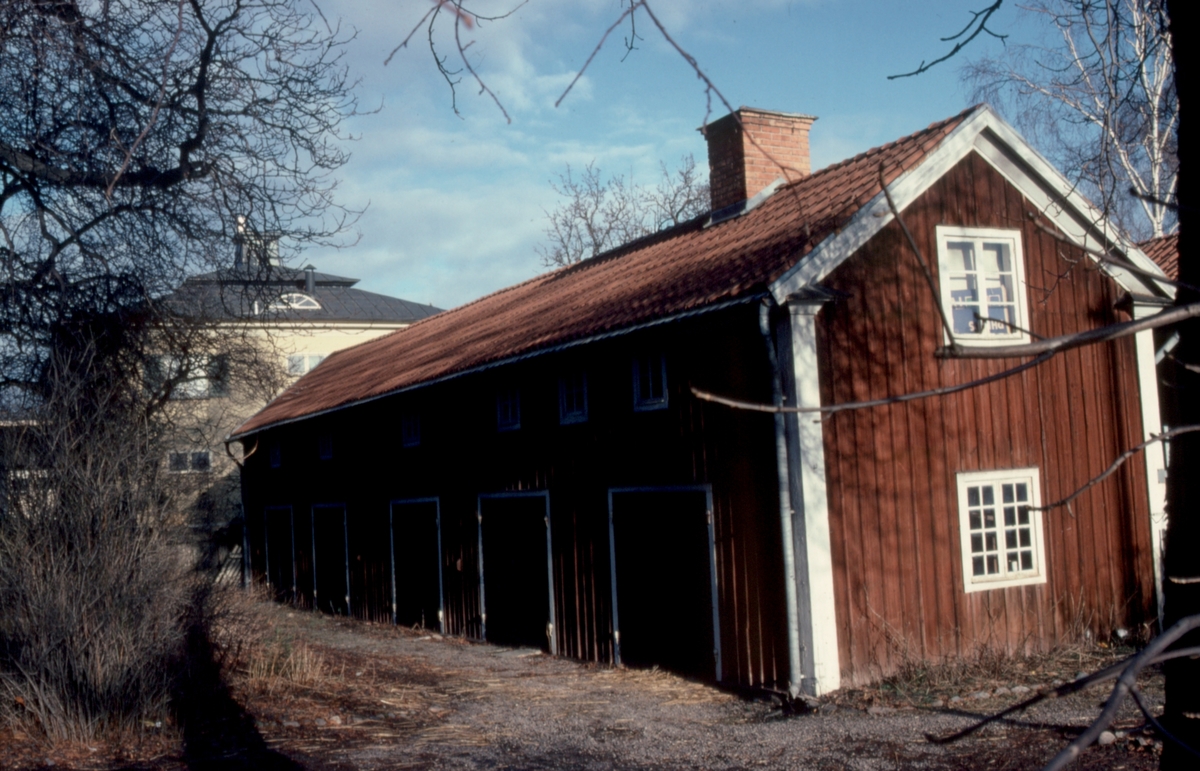 Orig. text: Kungsgatan 37, trädgårdssidan.
Uthusbyggnad till byggnaden på Kungsgatan 37, uppförd på 1850-talet, fotograferad från trädgården.