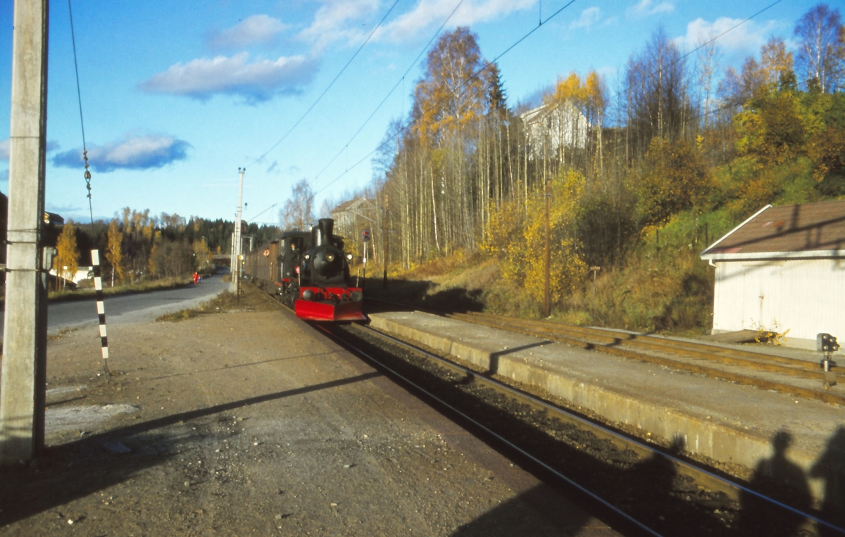 Veterantog trukket av damplok 21b nr. 252 på Åmot stasjon .