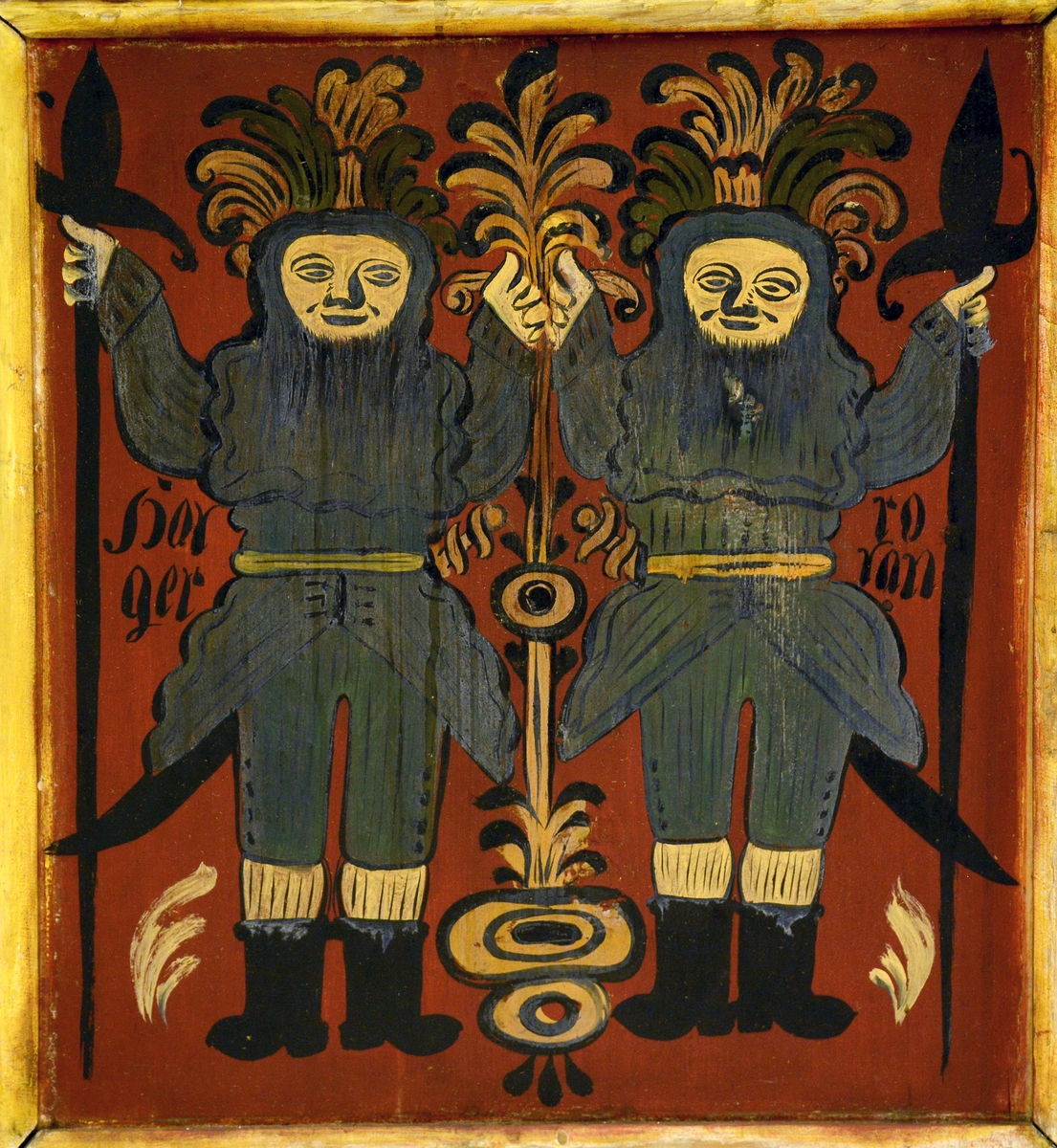 Akantusranker og mennesker, Holger Danske og Roland.