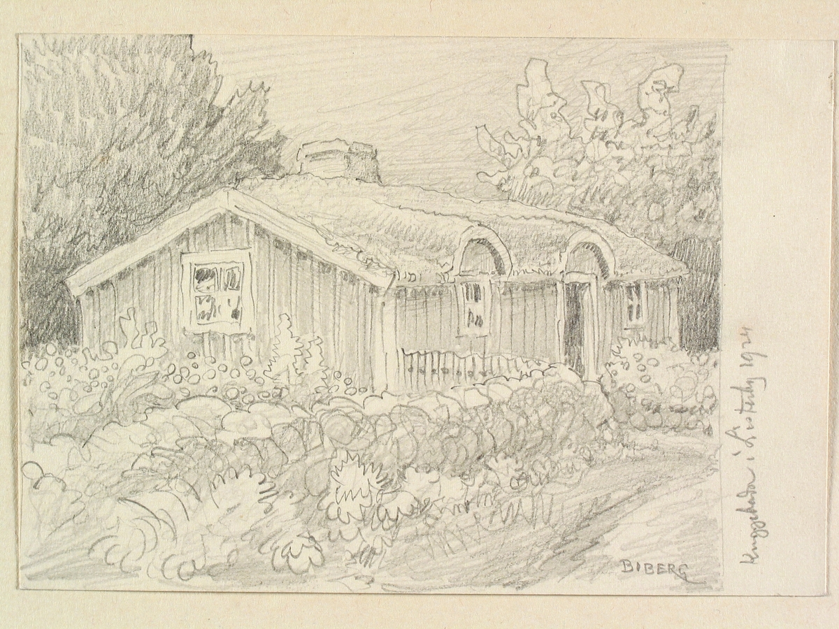 Blekinge, Listerby sn., Kuggeboda. Teckning av Ferdinand Boberg