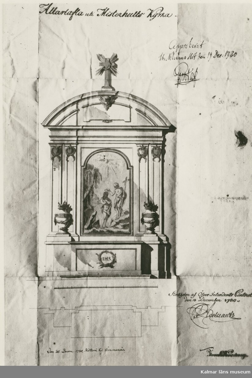 Foto efter ritning i kyrkans arkiv.