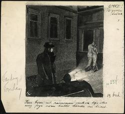 Illustrasjon til novelle av A.Omre [tegning]