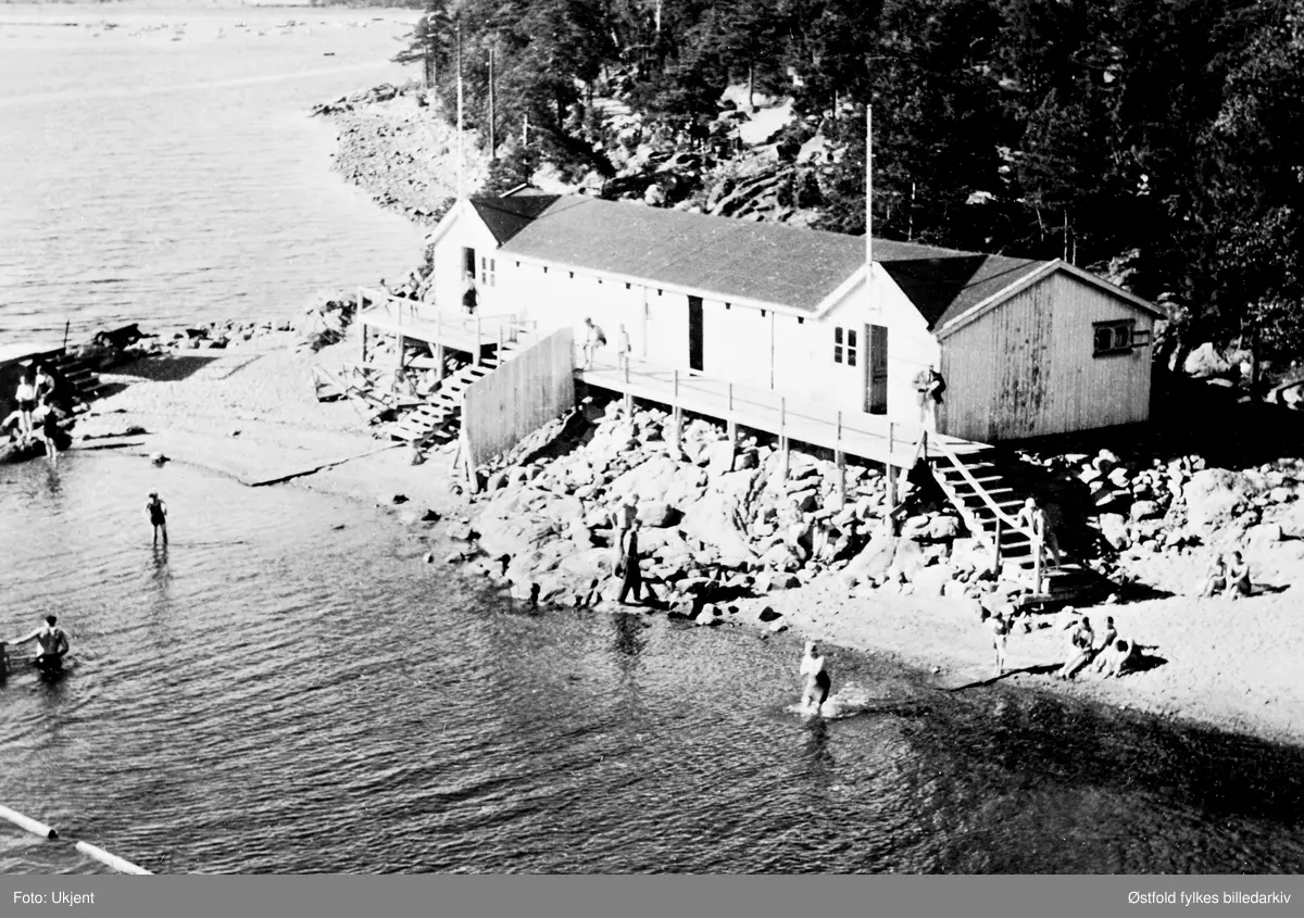 Høysand bad, Skjeberg, ukjent år. - Østfold fylkes billedarkiv ...
