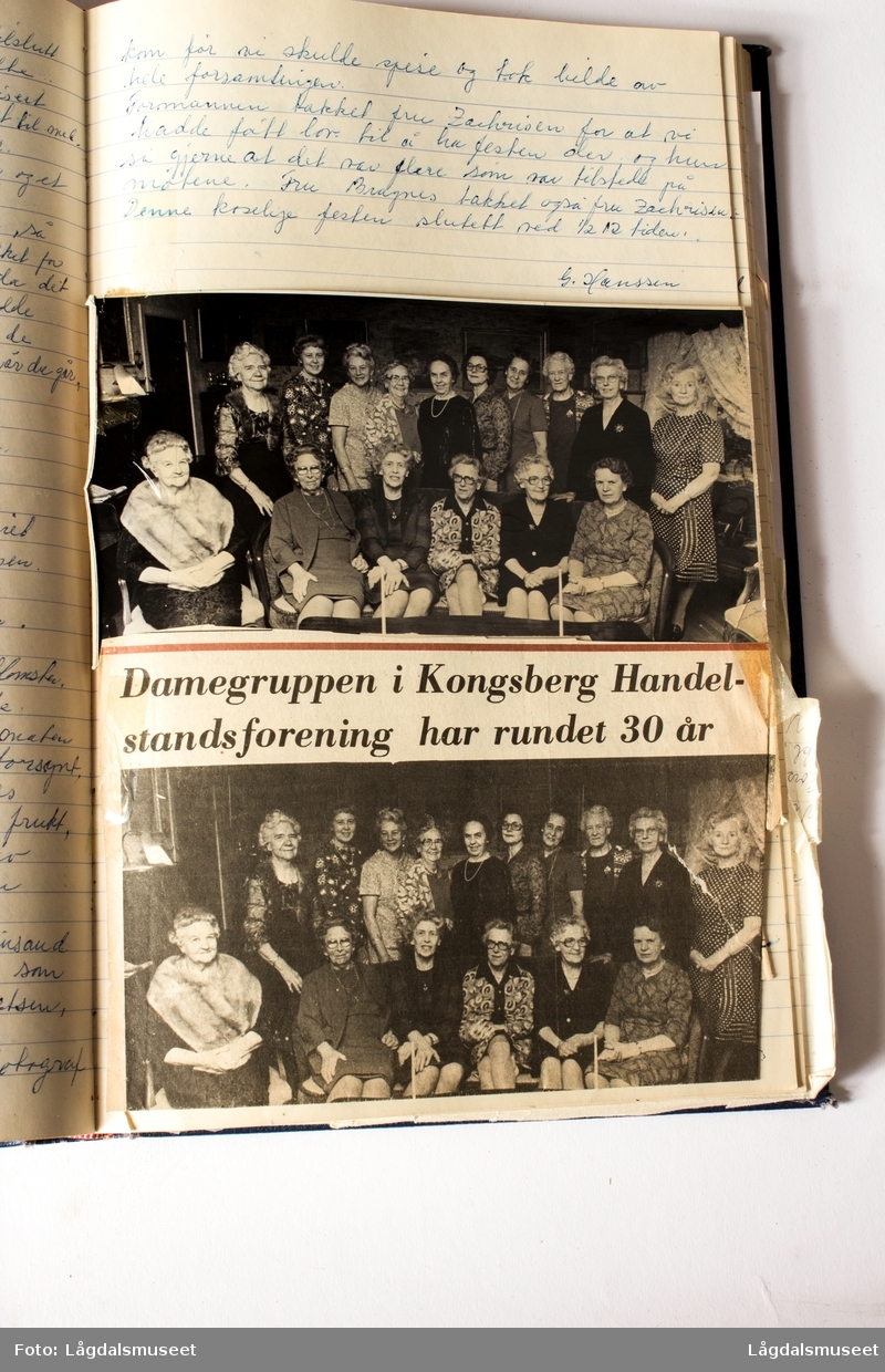 Protokoll for Kongsberg Handelsstands Dameklubb