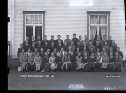Skolebilde, folkehøgskole med personalet, Skogn folkehøgskul