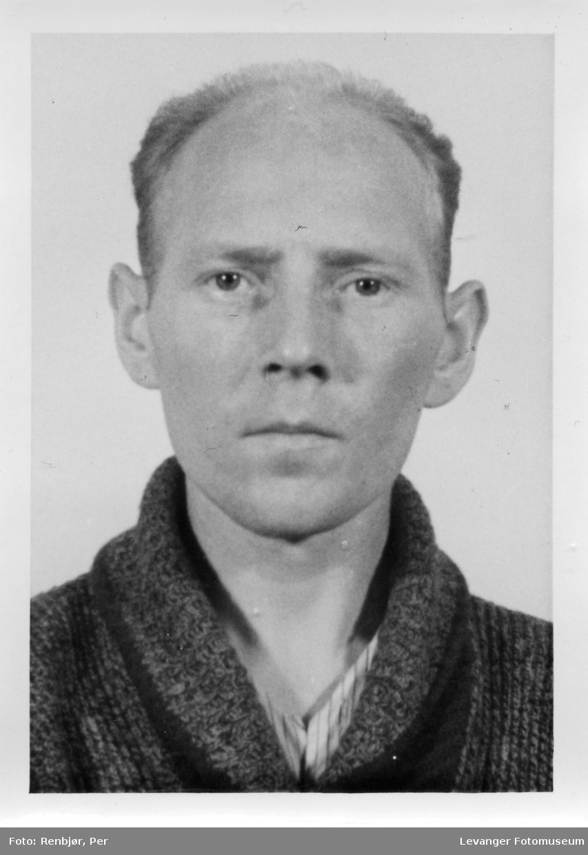 Odd Ivan Bjerkan,, medlem av Rinnanbanden, fotografi tatt i forbindelse med rettsaken.