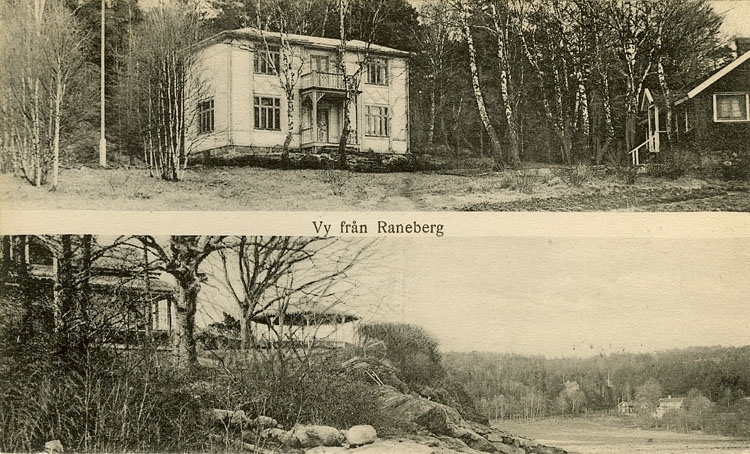 Enligt Bengt Lundins noteringar: "Vy från Raneberg. Saxenborg. Raneholmen".
