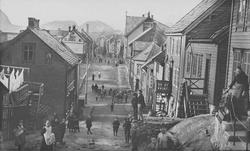 Fra omnisbusstationen, ca 1895, daværende Torggata, etter 19