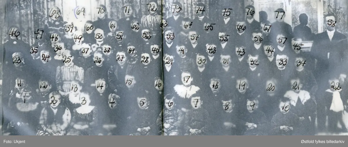 Lærer og elever ved Skjønhaug skole i Trøgstad 1895. Lærer Eng. 
Navnekart lagt ved som bildefil, med nummer som viser til navn og plassering.

3. Petra Kjekerud
9. Sigurd Frøshaug
10. Anton Haga
13. Marie Grav (Rova)?
14. Julie Løken
17. Helga Berger (Østby)?
21. Thea Nygård Gimmingsrud ?
33. Svend Frøshaug
35. Julie Vesterbyteigen (Sørli)
37. Karoline Vesterbyteigen
40. Hans Løken
46. Helga Eng
45. Jørgen Frøshaug
67. Ole Frøshaug
63. Kristen Frøshaug
64. Gunnar Gimmingsrud
65. Hans Vollene
59. Gunda Thuen.