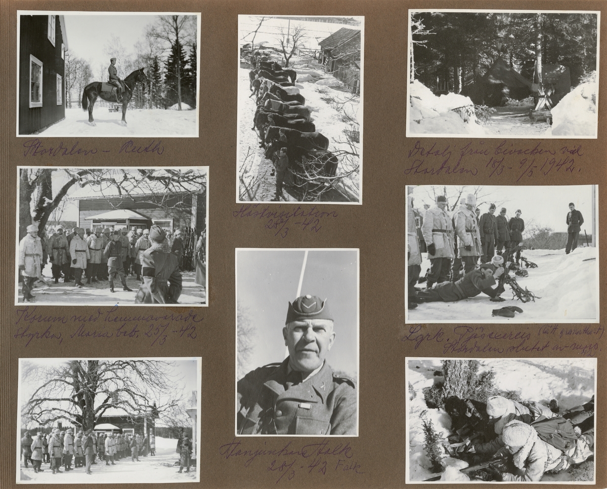 Officerare från Södermanlands regemente I 10 och hästen Ruth.