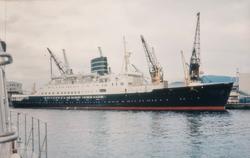 TS «Leda» ved kai i Bergen. TS "Leda" gikk i rute mellom Ber