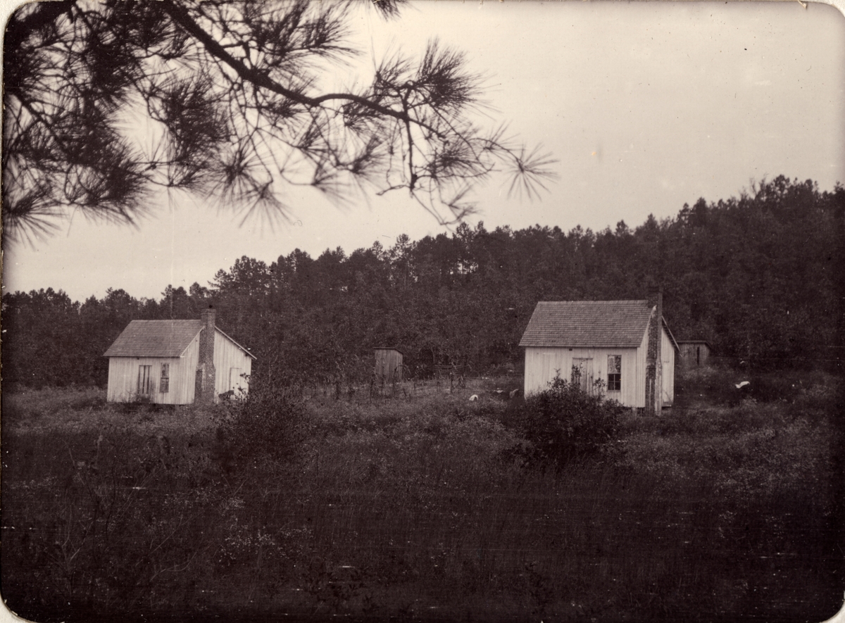 Arbetarbostäder för de svarta arbetarna, Alabama. Ur album Fotografier från amerikanska Träkolshyttor 1905/1906.