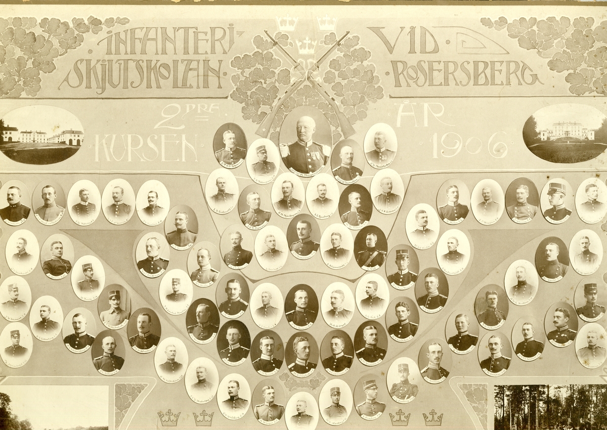Officerare från Infanteriskjutskolan vid Rosersberg 1906.