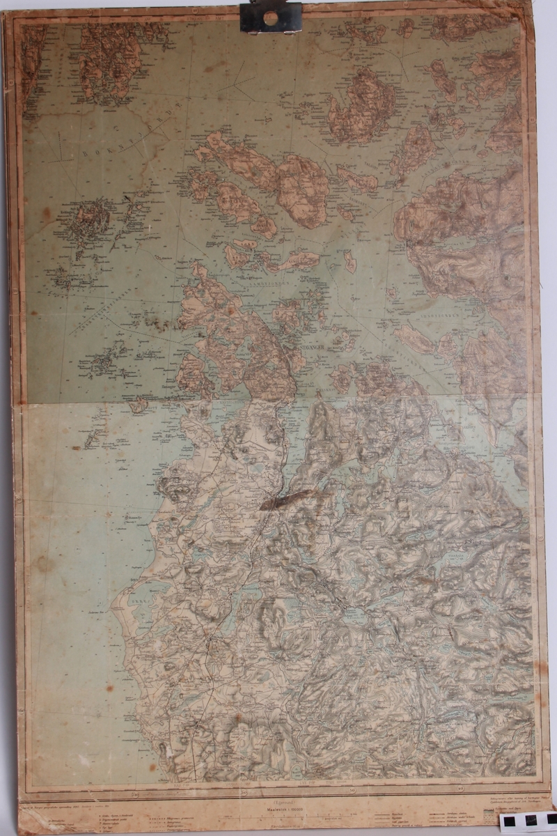 Topografisk kart over Rogaland.