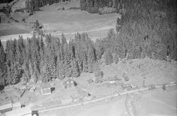 Ukjent gård ved vei i li, Øyer, jordbruk, blandingsskog/gran