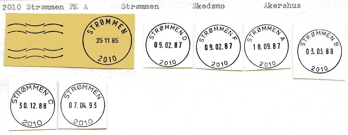 Stempelkatalog 2010 Strømmen, Skedsmo kommune, Akershus