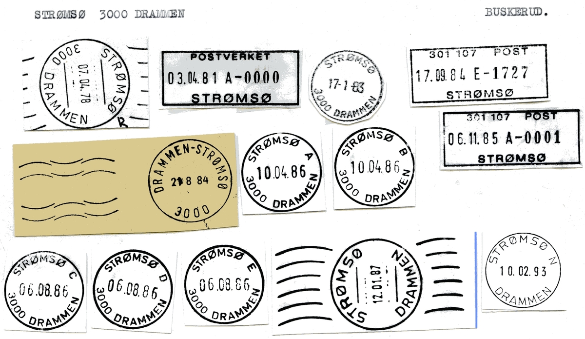 Stempelkatalog Strømsø 3000 Drammen, Drammen kommune, Buskerud
