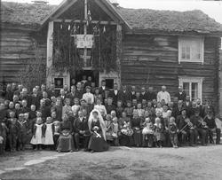 gruppebilde, klær, bryllup, brydekjole