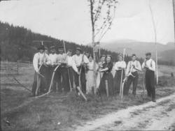 Slåttonn. Arbeidgjeng. Kvinner og menn.