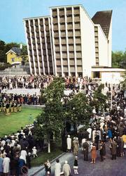 Postkort med motiv høyst sannsynlig fra innvielsen av Kirkel