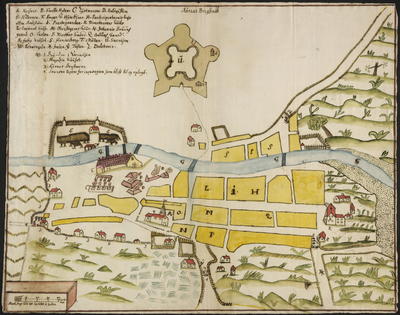 Kart Røros Bergstad 1711. Foto/Photo