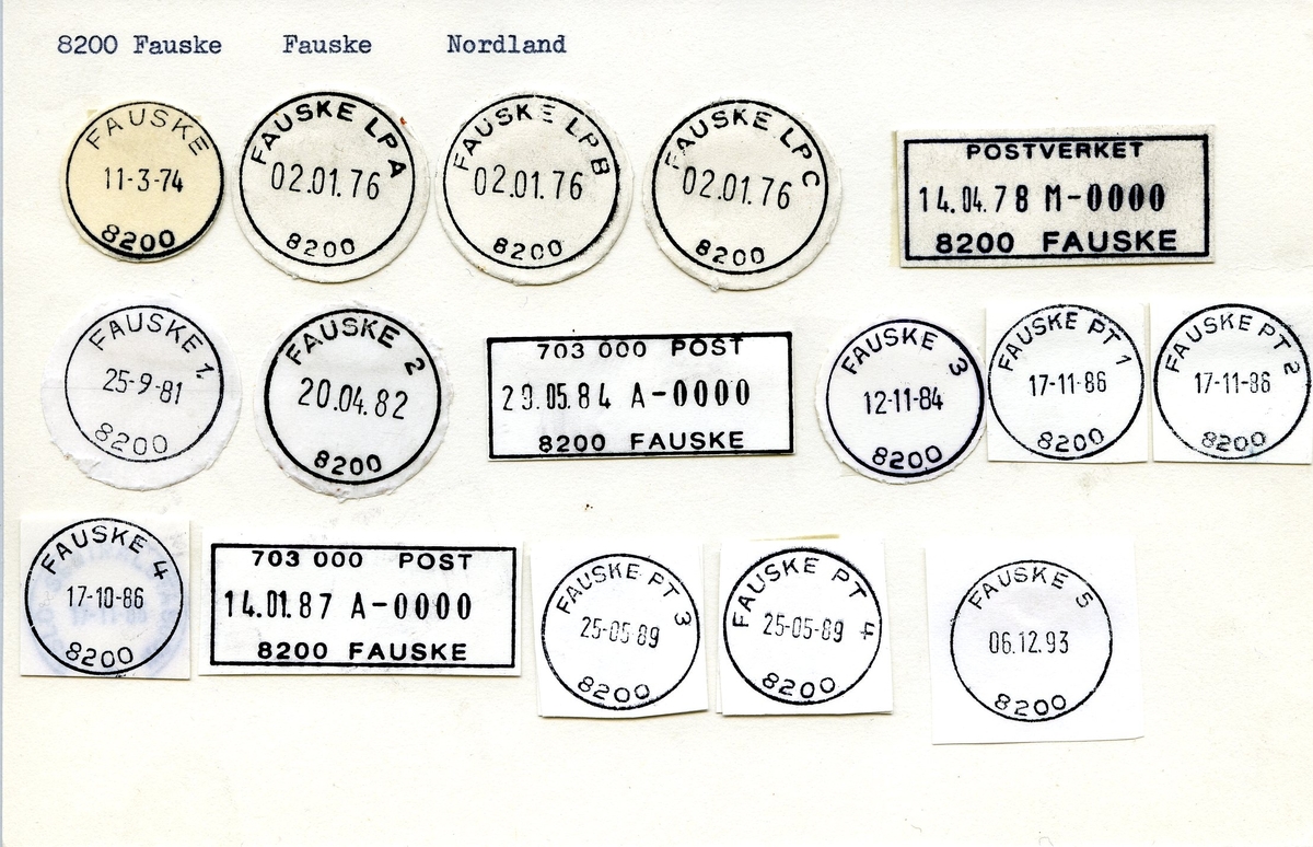 Stempelkatalog, 8200 Fauske, Fauske, Nordland