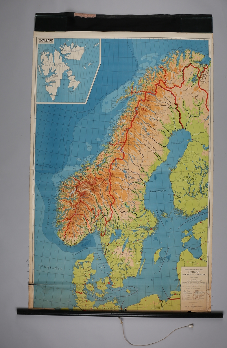 Kart over Norge/Svalbard, Sverige og Danmark