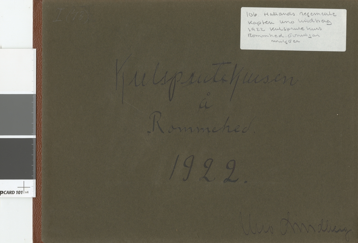 Fotoalbum innehållande bilder från år 1922 föreställande Hallands regementes I 16 kulsprutekurs.