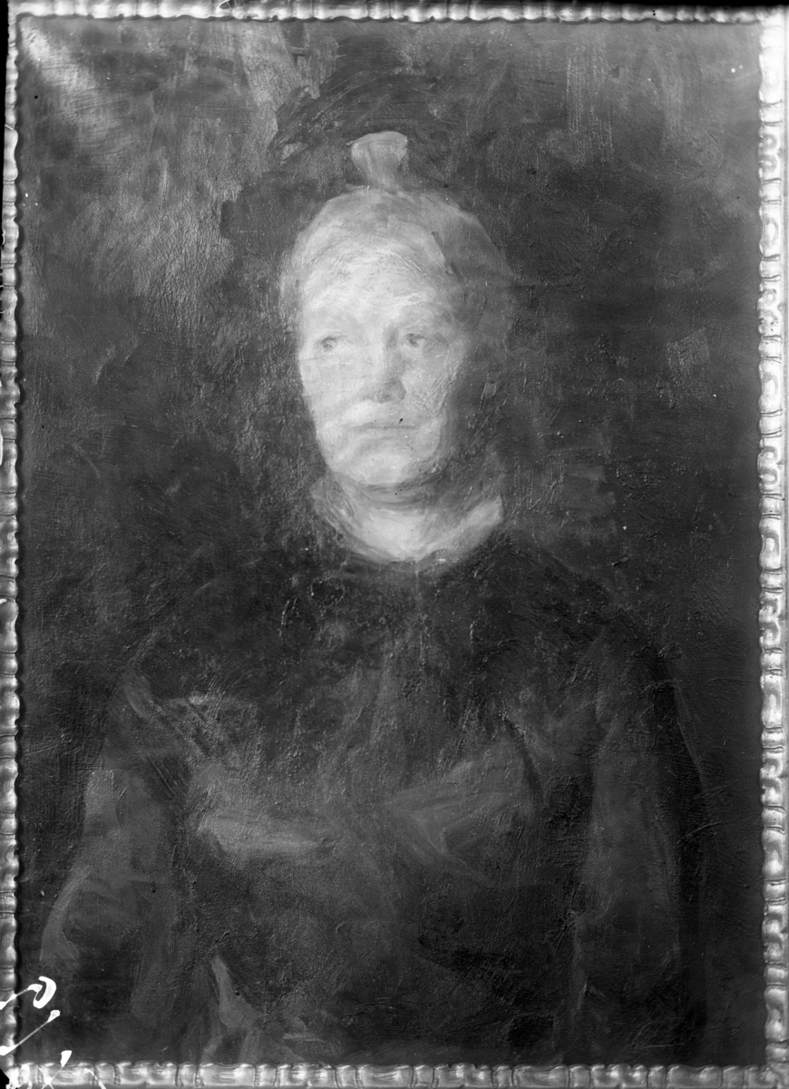 Rikard Berges fotoarkiv. Maleri. Portrett av Johanna Schreiner. Malt av Johanna Bugge Berge. Fotografert 1944.