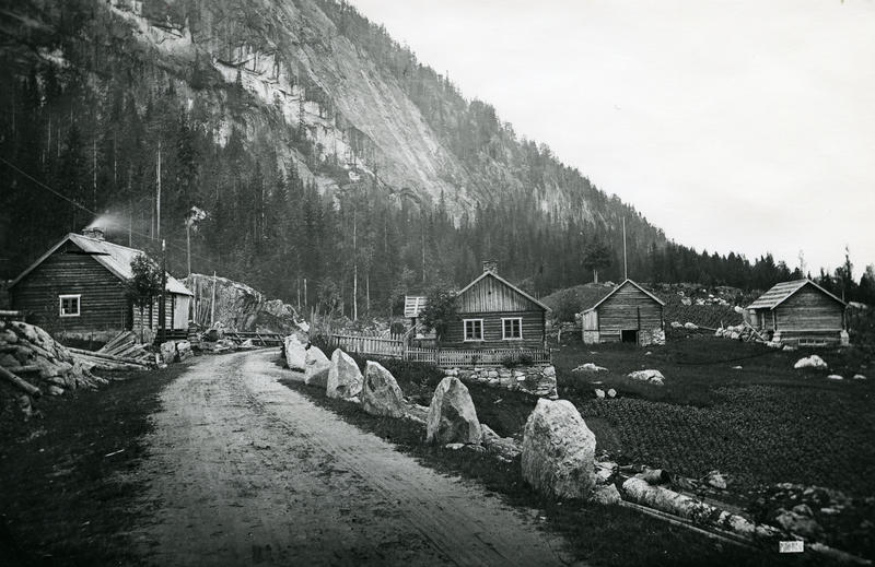 Biletet viser skysstasjonen Trondhjem i Etnedal, i 1871