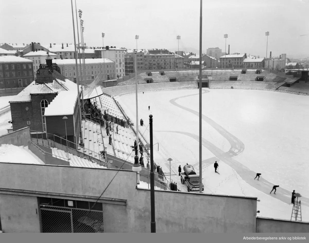 Bislett stadion. Februar 1959