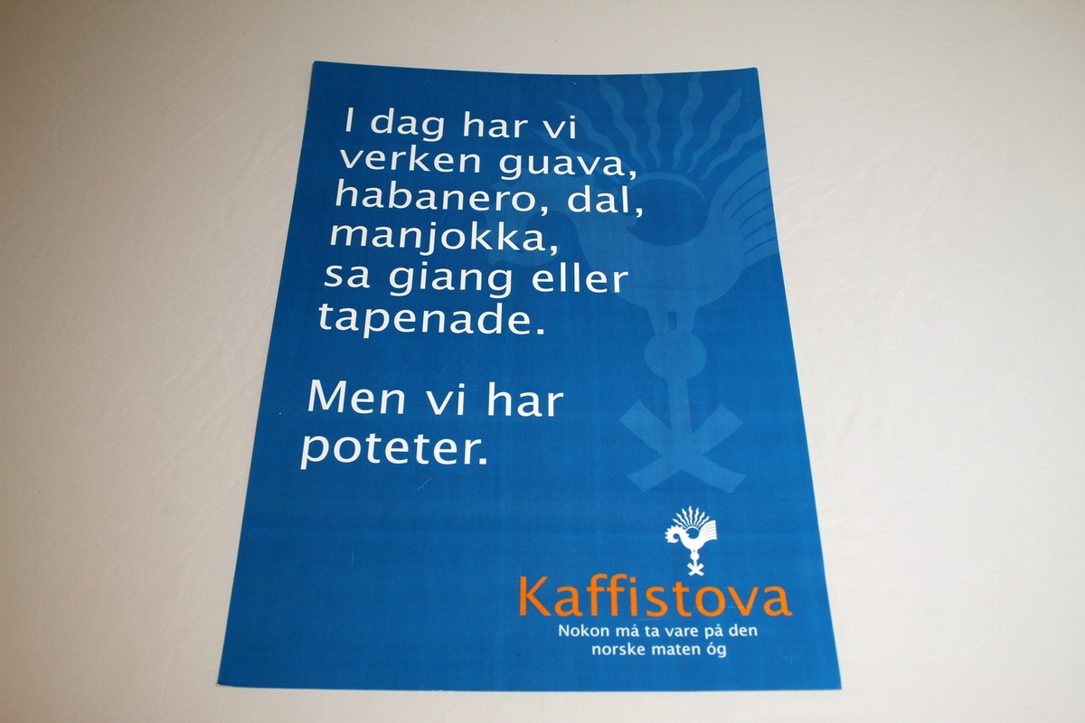 Reklameplakat for Kaffistova i Oslo.