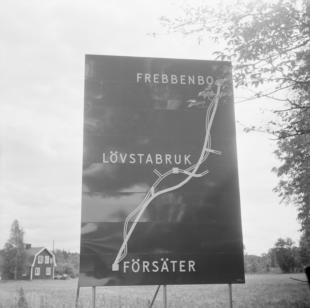 Ny väg mot Öregrund, Uppland 1971